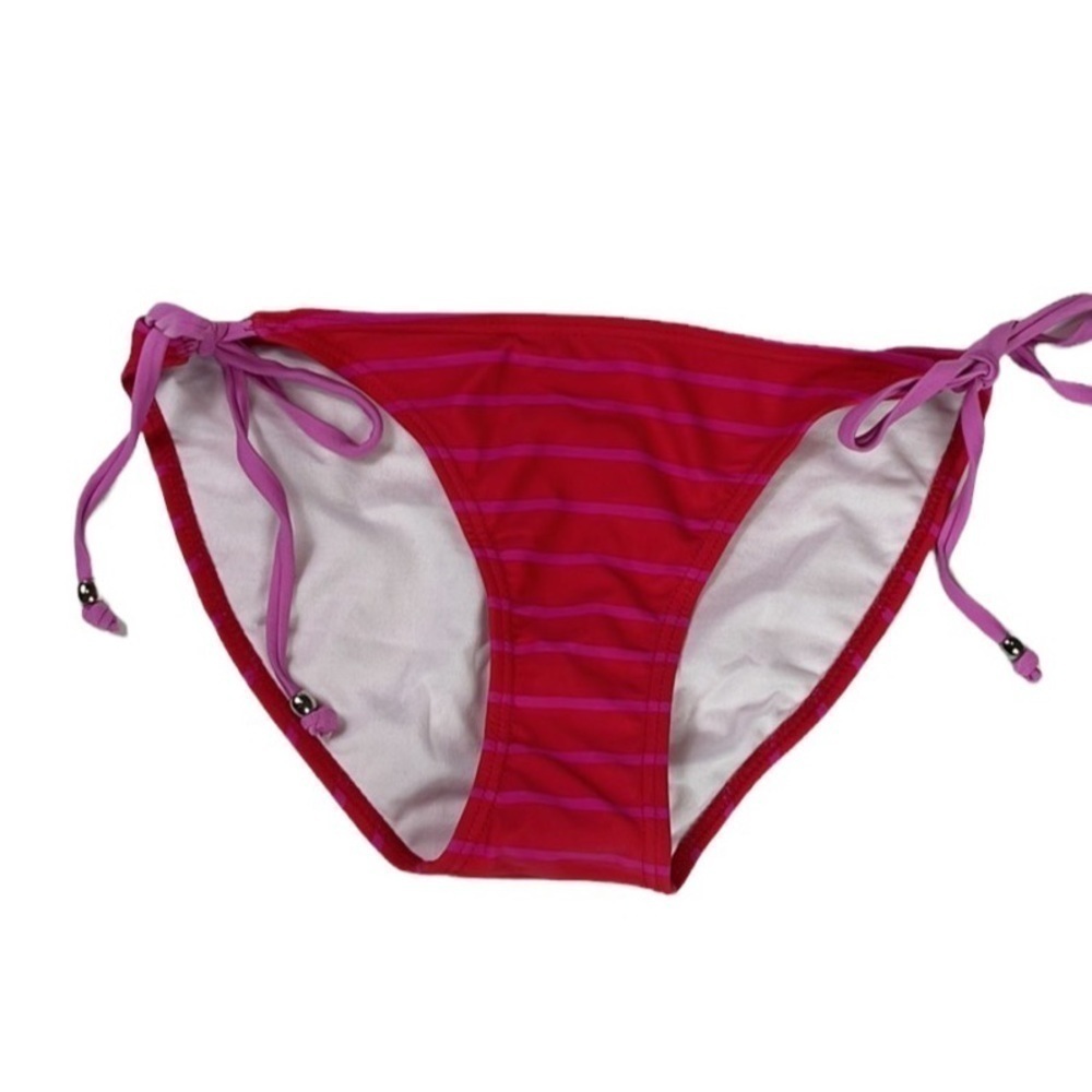 INGEAR Swim Bottom Bikini Style Women‎ Size M Side Ties Red Pink Striped